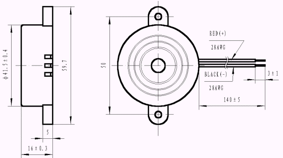 Piezo Buzzer, Continuous 3-20 Volt DC